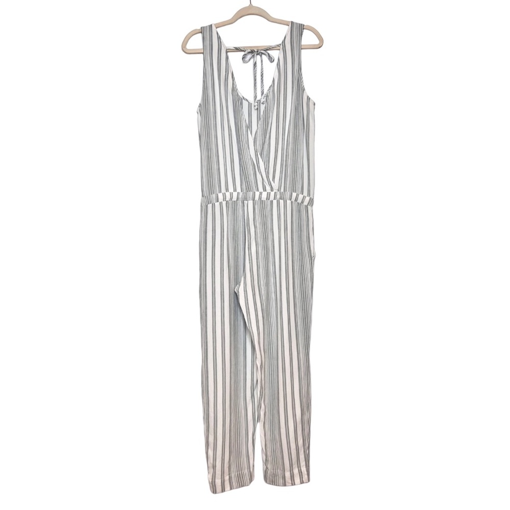 CLOTH & STONE Linen Blend Stripped Jumpsuit. Size Small - Picture 3 of 8